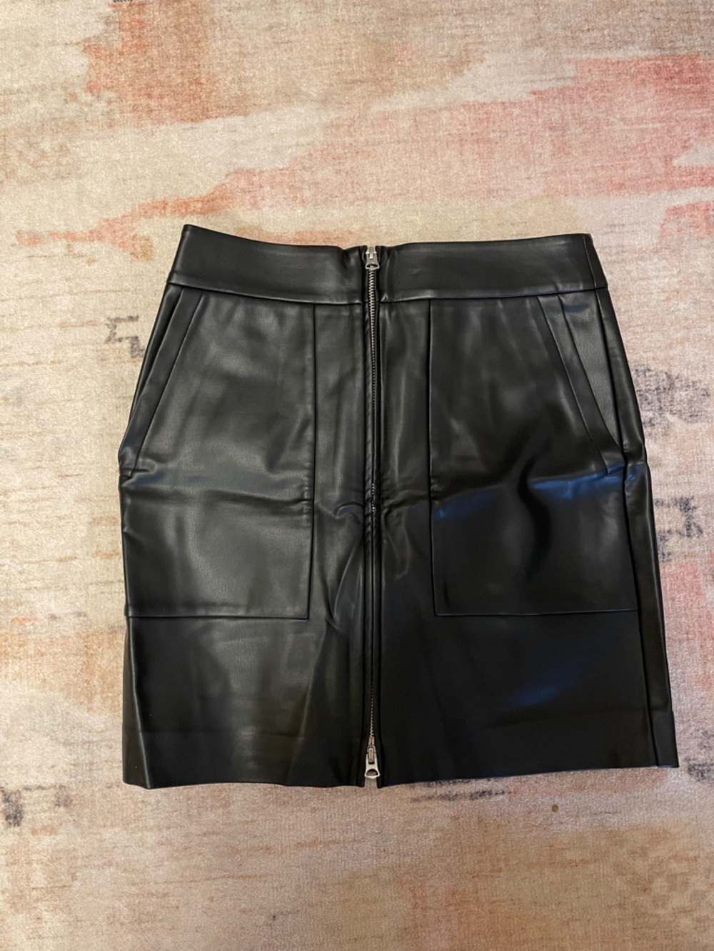 French Connection black faux leather skirt - size 6